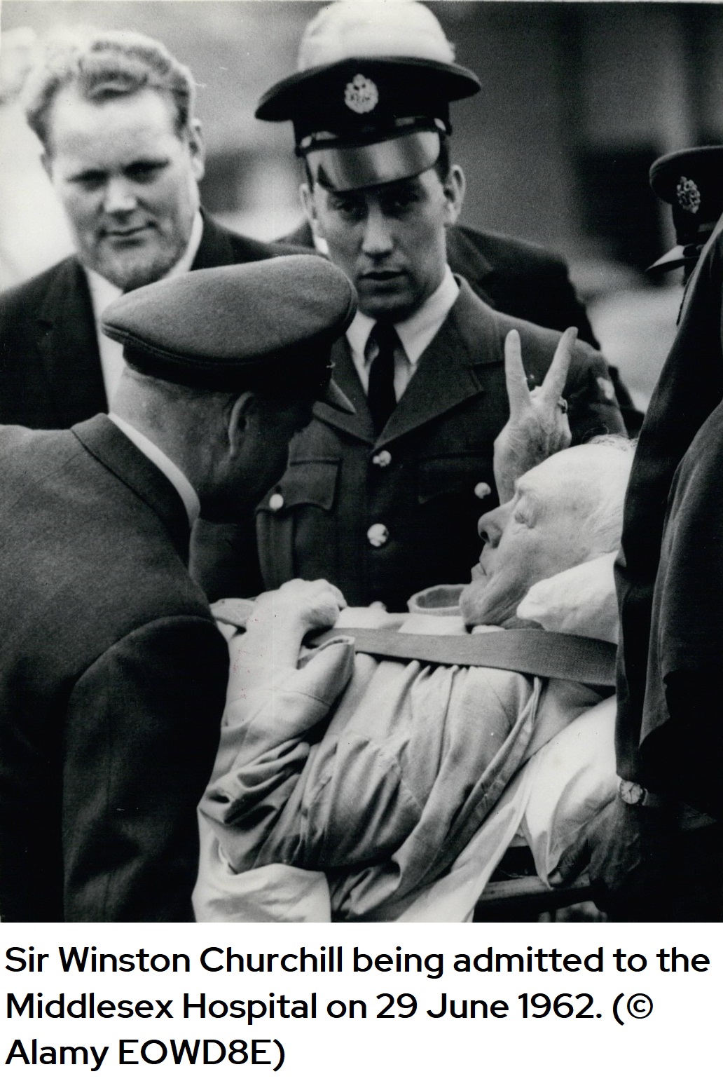Sir Winston Churchill admitted to the Middlesex Hospital on 29th June 1962